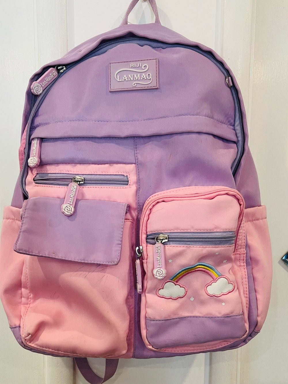 Kids Rainbow Patch Pink & Purple Backpack